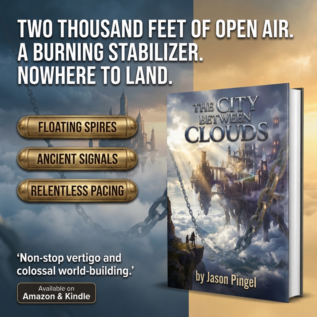 Promotional artwork featuring The City Between Clouds by Jason Pingel