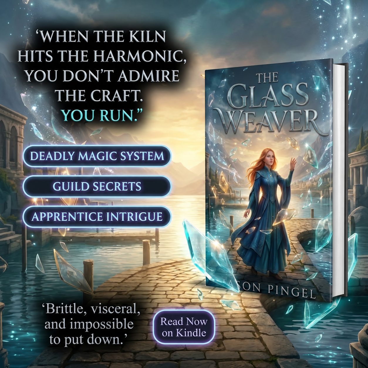 Promotional artwork featuring The Glass Weaver by Jason Pingel
